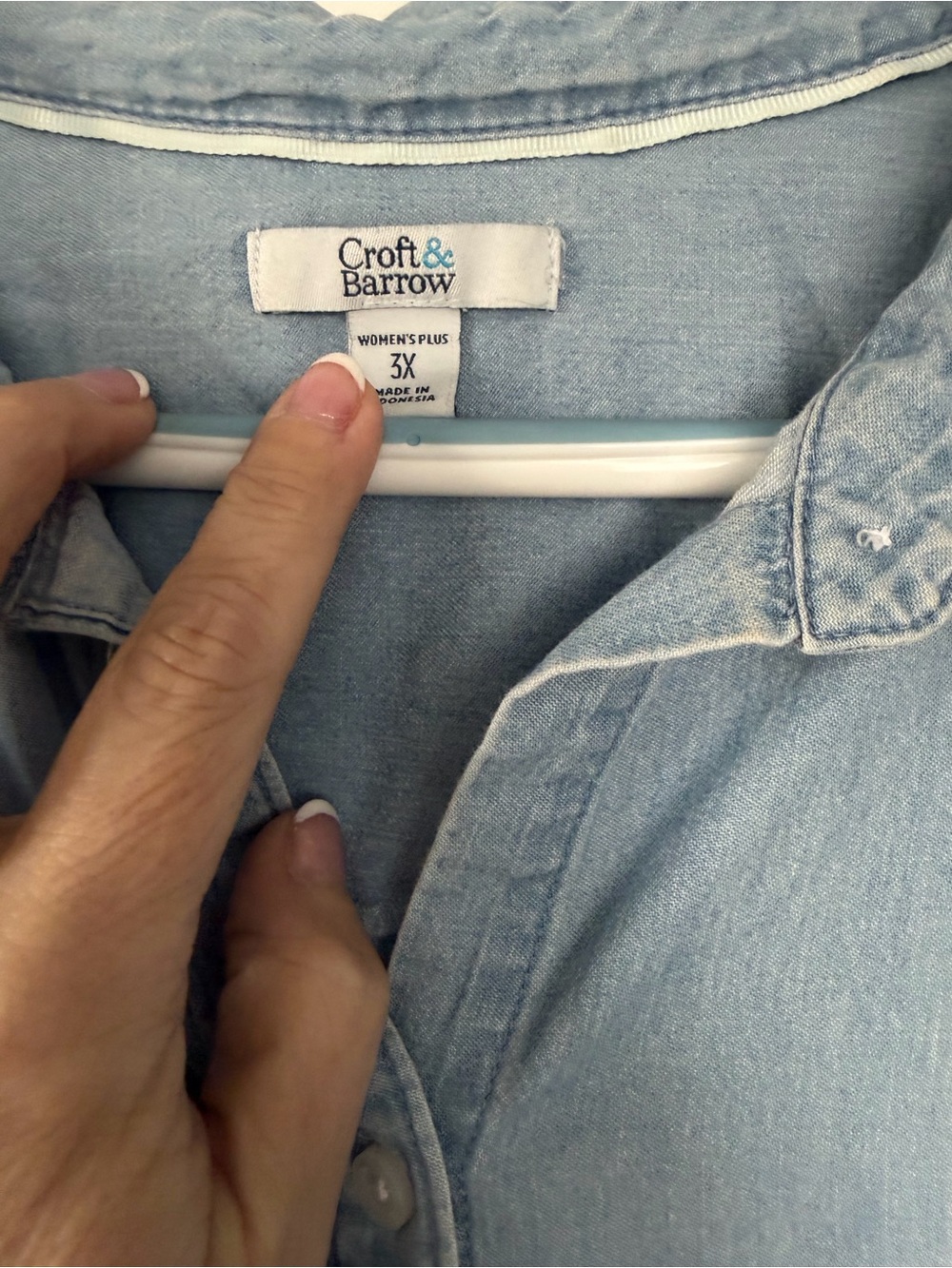 Croft & Barrow Light Blue Denim Button-Up Shirt